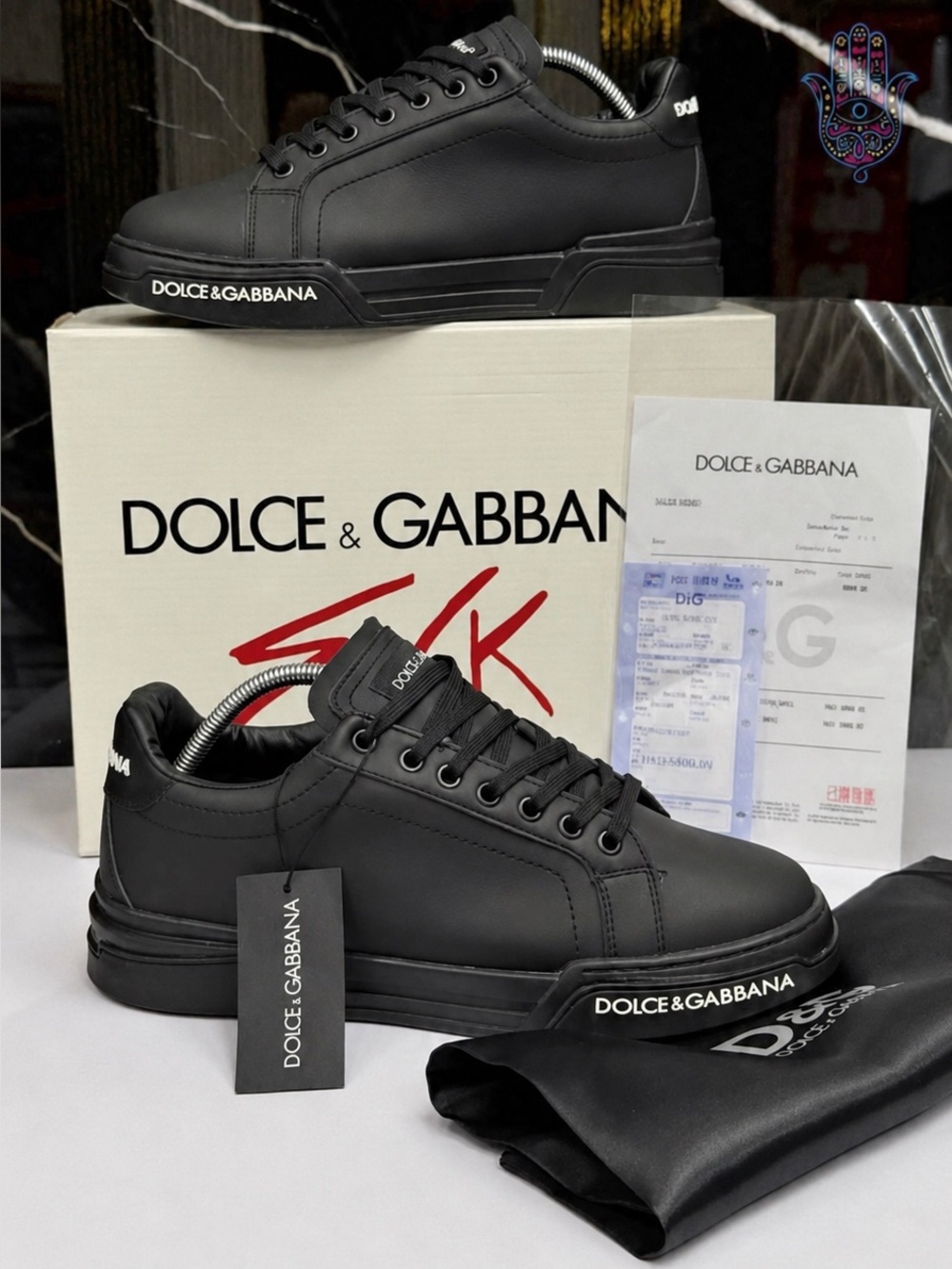 Dolce & Gabbana Men’s Black Casual Leather Sneakers N/A